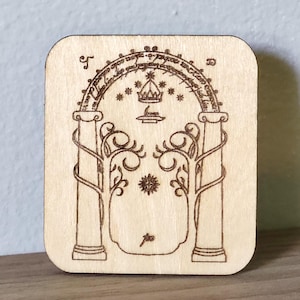 Deur van Durin houten reversspeld