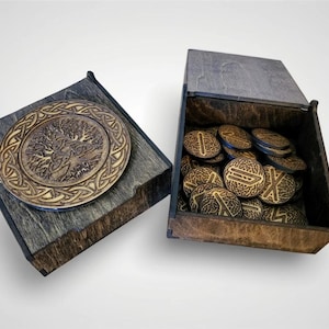 Celtic Knot Futhark Runes with Container