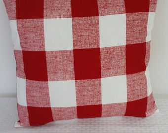 Red pillow cover, pillow cover, Holiday pillow cover, red check pillow, Christmas pillow cover,holiday pillow, Pillow cover