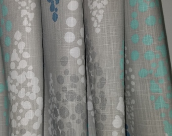 Curtains, Curtain panels, Window valance,  gray, teal and white drapes, shades of gray, teal and white curtains,