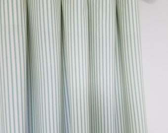 Curtains, Curtain panels,  ticking curtains, stripe curtains, Ticking Window Valance,aqua ticking, Aqua curtain panels