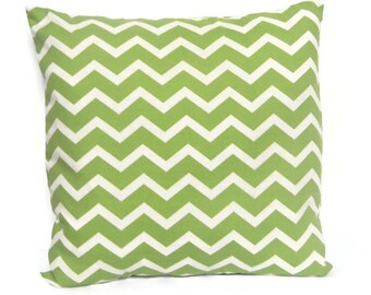 Sale Item, Green and Ivory  pillow cover, Decorative throw  pillow,Green chevron,  Chevron pillow cover,  Zig Zag  Pillow Cover
