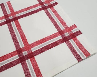 Table Runner, plaid table runner, Holiday table runner, rood, bordeaux en grijs geruit tafelloper,