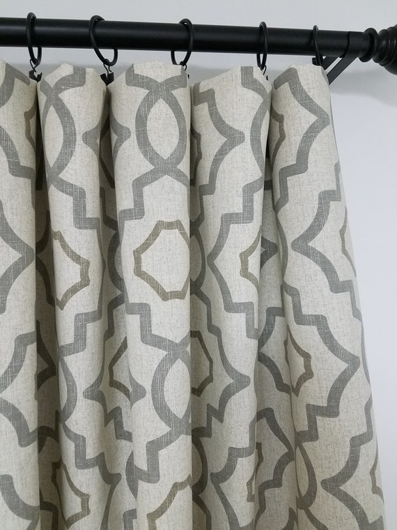 Curtains Curtain Panels Gray Beige And Cream Curtain Etsy