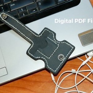 Lederen kabelwikkel organisator digitaal PDF-bestand