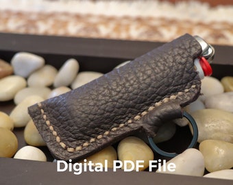 Leather Lighter Case with Key Ring Digital PDF Pattern Download