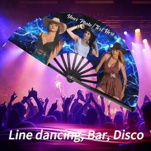 Custom Clack Fan Decorative Folding Fans Personalized Fan Handheld with Photo Text, Gift for Wedding Dancing Pride Party Gift 13 &quot;