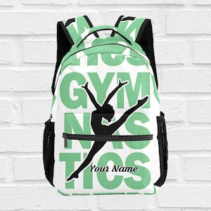 Personalisierter Gymnastik-Rucksack, grüner Schulrucksack, individueller Name