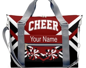 Bolsa de deporte personalizada para animadoras: bolsa de viaje para animadoras, regalo para entrenadores, color rojo.