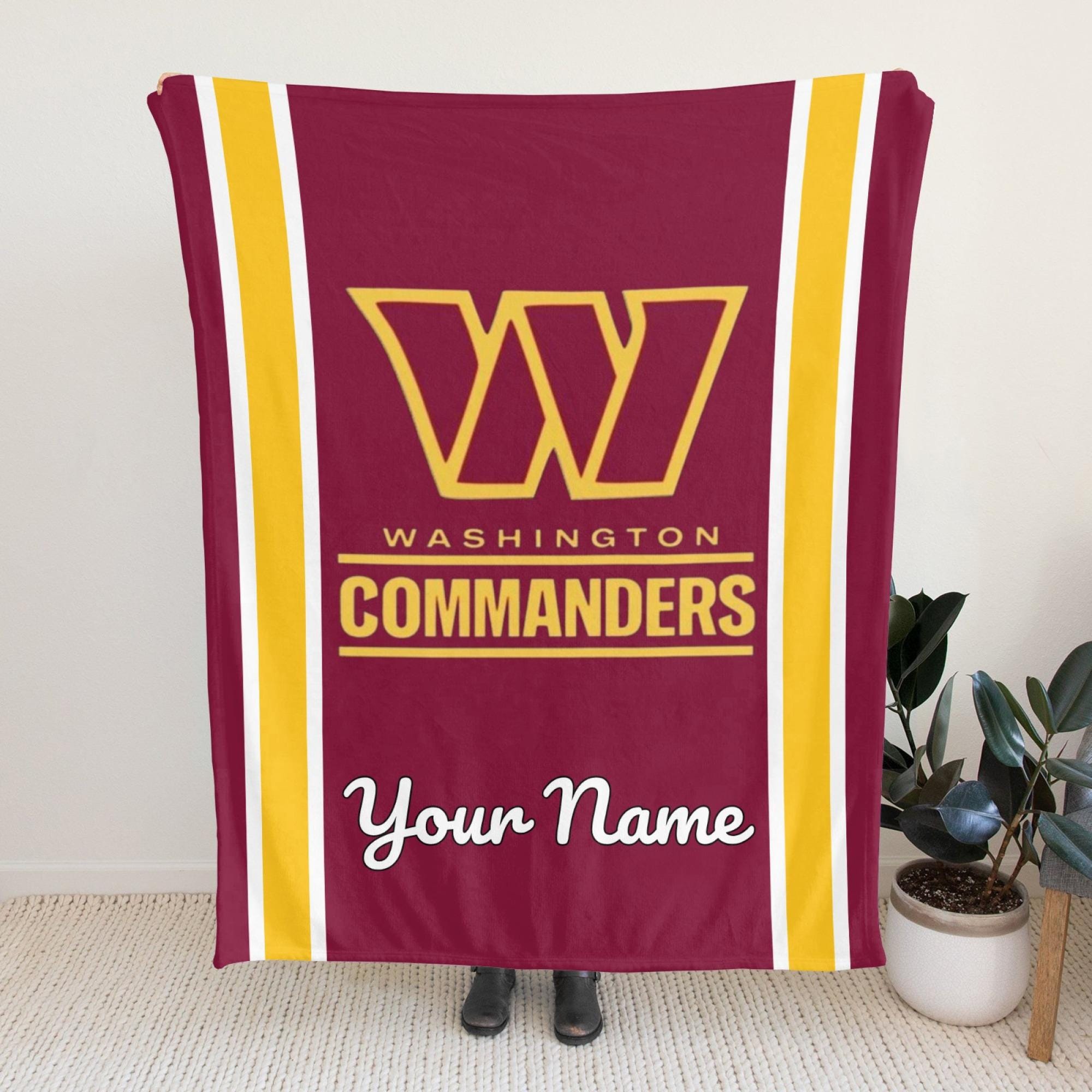Discover Washington Commanders Personalized Fleece Blanket - Custom Name Throw for Football Fans