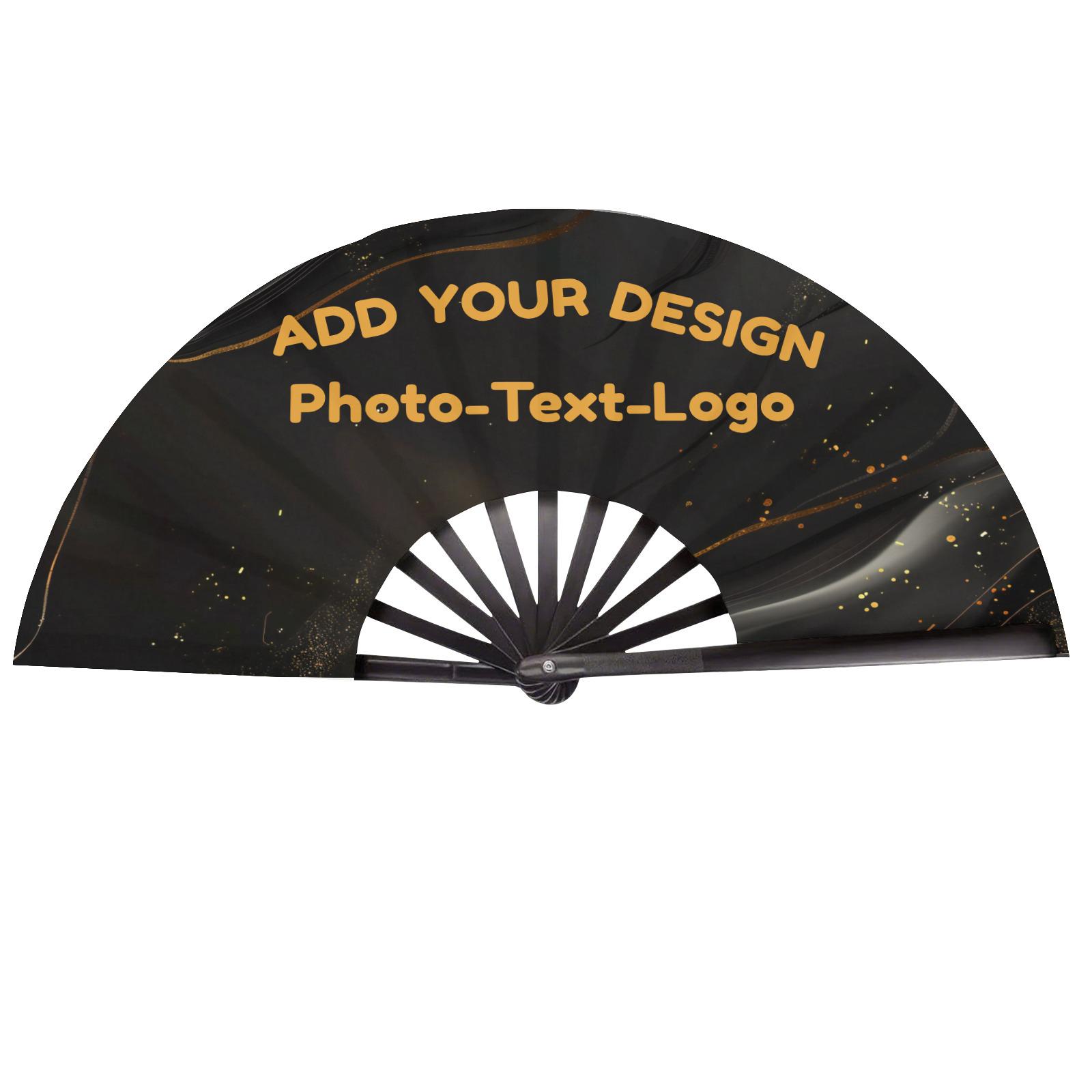 Custom Clack Fan Personalized Wedding Fan Handheld with Photo Name, Decorative Folding Fans Gift for Bride Bridesmaids Dancing Party 26"
