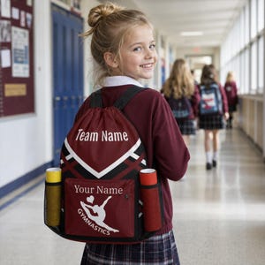 Zaino da ginnastica personalizzato con coulisse per ragazze, borsa da palestra personalizzata per il ritorno a scuola, regalo perfetto