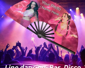 Custom Clack Fan Decorative Folding Fans Personalized Cowgirl Fans Handheld with Photo Text, Gift for Cowgirl Dancing Pride Party Gift