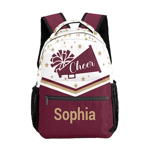 Mochila personalizada para líder de torcida: nome personalizado, bolsa de torcida marrom