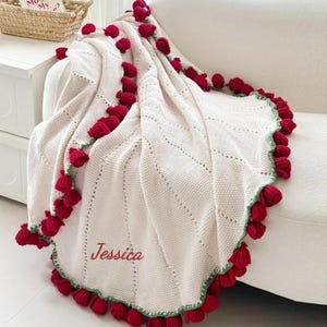Personalized Crochet Rose Bouquet Blanket: Sunflower Bouquet Blankets Embroidered Name, Cotton Throw Gift For Her