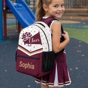 Mochila personalizada para líder de torcida: nome personalizado, bolsa de torcida marrom
