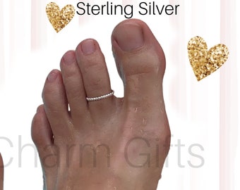 Sterling Silver Toe Ring: Adjustable Summer Jewelry