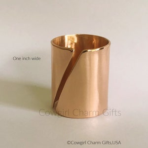 Chunky Copper Ring: Adjustable Wide Band, Hand Forged