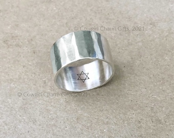 Star of David silver ring, Hanukkah gifts, Jewish Ring gifts, Star of David,chunky silver ring, silver Star of David