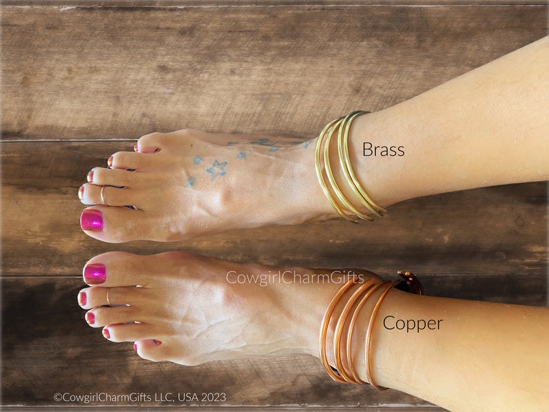 Ankle bracelet, copper anklet, boho anklet, simple anklet,rose gold color anklet, copper jewelry, beach anklet image 9