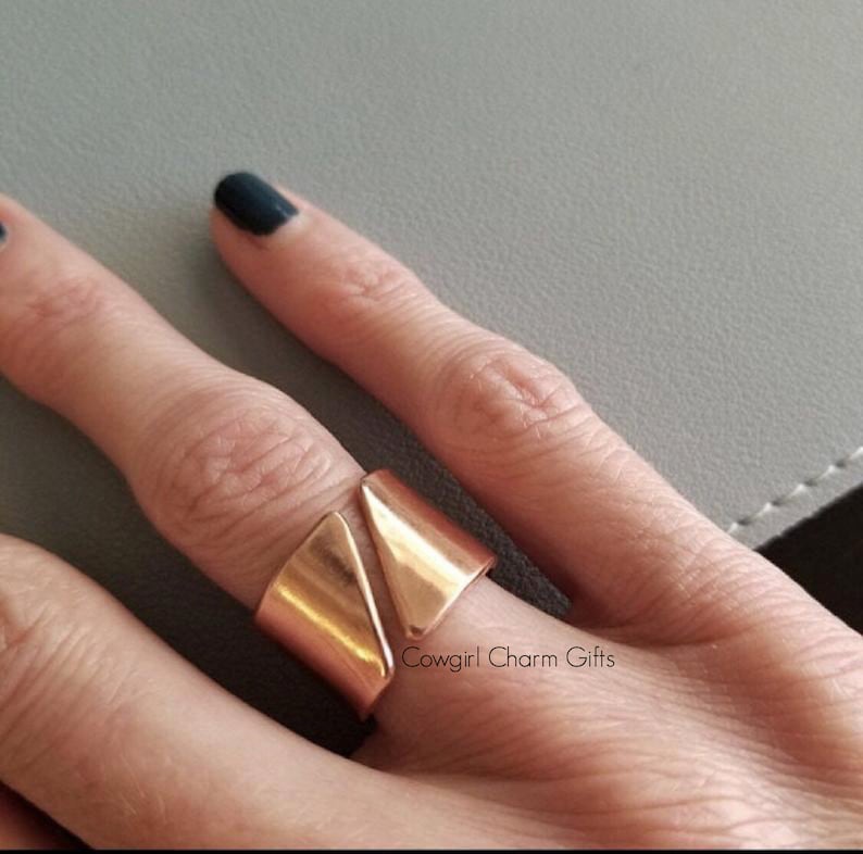 Wide Copper Ring Copper Adjustable Ringcopper Ring Rings Etsy