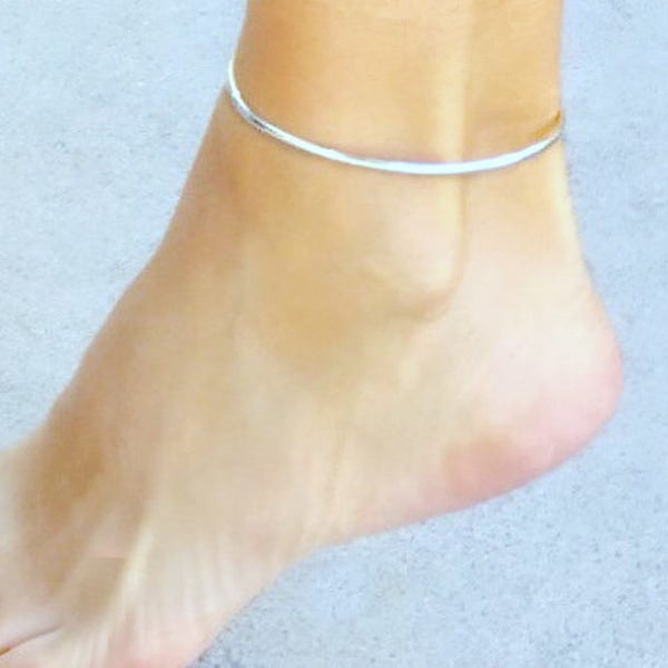 Anklet silver, ankle bracelet silver, summer beach anklet, silver anklet, summer jewelry, sterling silver anklet