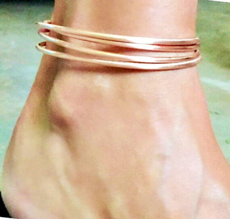 Ankle bracelet copper anklet boho anklet simple ankletrose Etsy