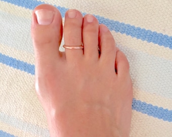 Solid Copper Toe Ring, Adjustable Band