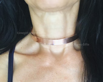 Copper Choker necklace, Copper choker, metal choker, women&#39;s  copper jewelry, collar necklace, copper gift, copper, shiny metal choker