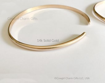 14k Solid Gold Choker Necklace: Adjustable Gold Collar