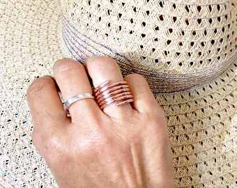 Spiral copper ring, copper rings for women, copper ring, womens copper jewelry, boho rings