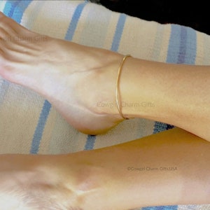Ankle bracelet, copper anklet, boho anklet, simple anklet,rose gold color anklet, copper jewelry, beach anklet image 5