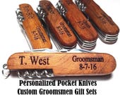 Personalized Groomsmen Gift Pocket Knife Engraved Wood Wedding Bottle Opener Groomsman Gifts Best Man Usher Corkscrew Jack Knife