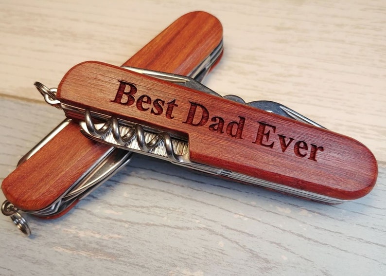 Best Dad Ever Engraved Pocket Knife Personalized Fathers Day Etsy