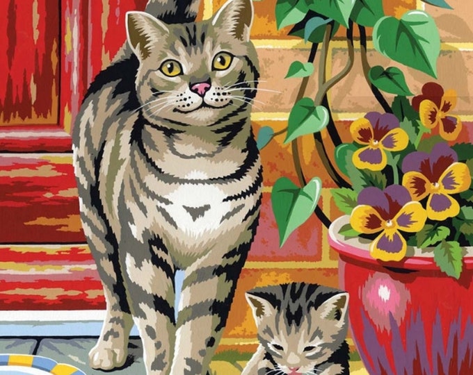 Paint by Numbers Kit JUST CATS Set of 2 Painting Kit, Acrylic, Junior