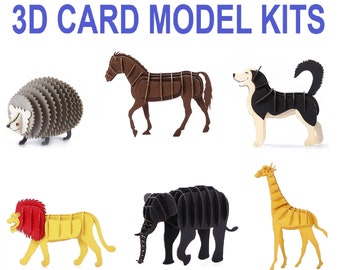 3D CARD MODEL KIT Animal Craft Kit for Children Age 5+
