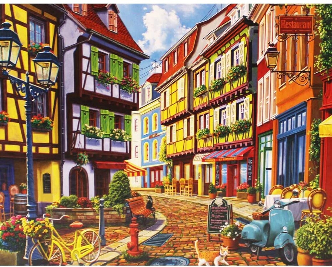 Corner Piece JIGSAW PUZZLE 500 Pcs Cobblestone Alley Brand Etsy