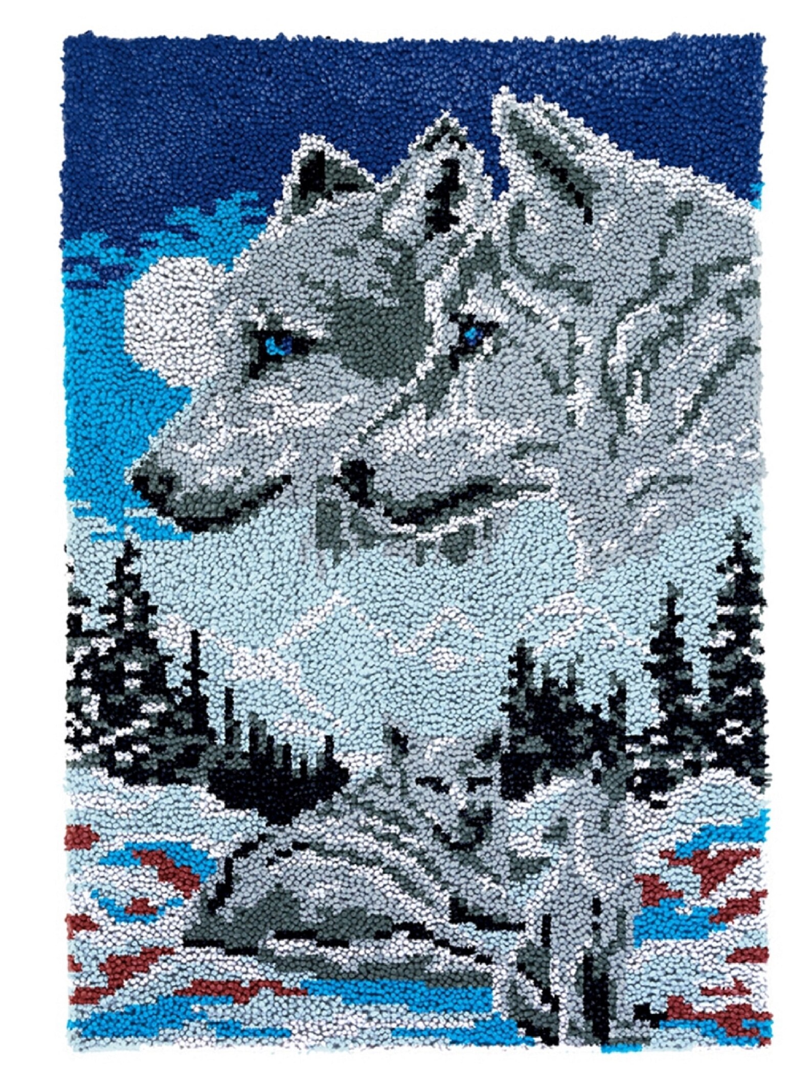 WINTER WOLVES Latch Hook Rug Kit 22.8 x 33.8 ins BIG on Easy Etsy