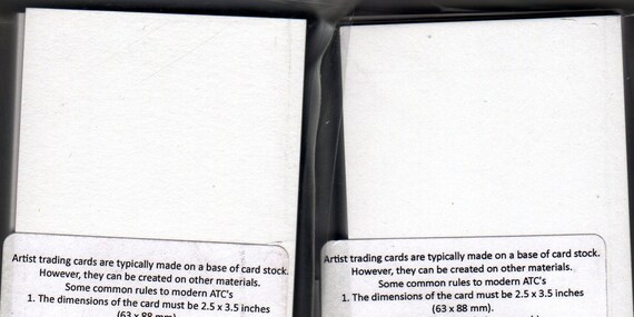 Brand New ATC Blanks 2.5 x 3.5 ins PACK of 50 x WHITE ACEO ARTIST TRADING CARD