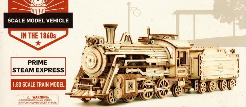 Prime Steam Express Laser-Cut Wood MODEL TRAIN KIT, Brand New image 4