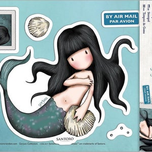 SANTORO Gorjuss Rubber Stamp Set Awashed 6 pcs for Card Making Scrapbooking