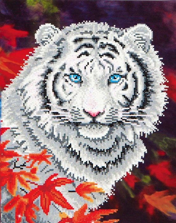 Diamond Dotz Diamond Embroidery Facet Art Kit White Tiger in Autumn