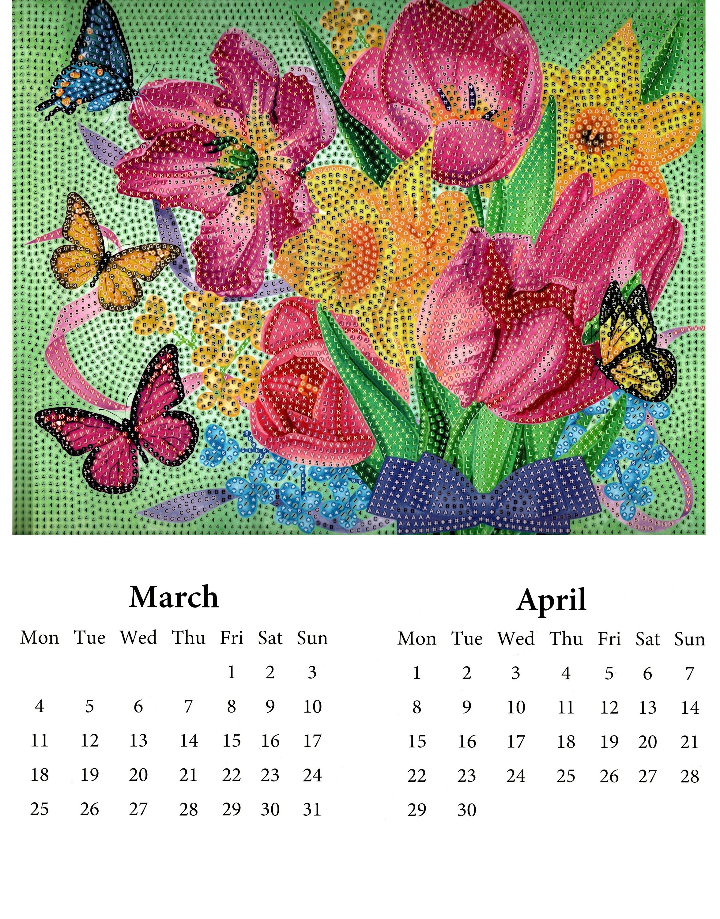 2024 Calendar DIAMOND PAINTING KIT Partial Drill Crystal Art Craft Buddy  Wall Calendar - Etsy