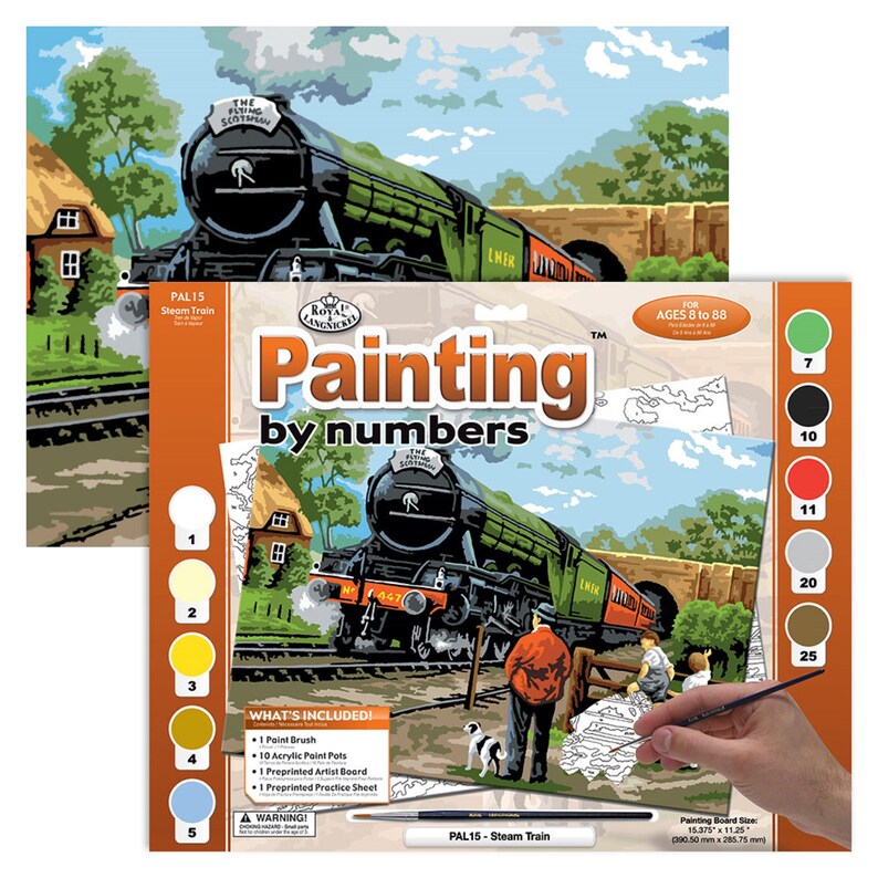 Steam Train PAINT BY NUMBERS Painting Kit Acrylic Frameless | Etsy