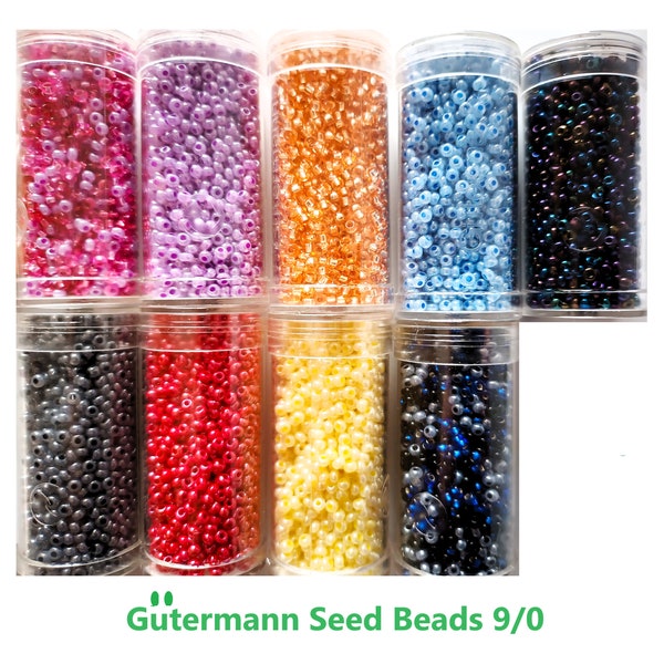 Gutermann Rocailles Glass Seed Beads 9/0, Tubes 27g
