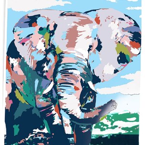 Elephant Paint By Numbers Kit: Bohemian Abstract Acrylic Painting