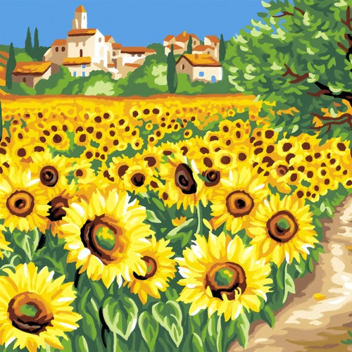 PAINT BY NUMBERS Kit Sunflowers Painting Kit Acrylic Etsy UK