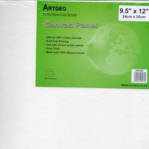 CANVAS ART BOARD Panel 9.5 x 12 ins for Acrylic and Oil Paint Painting, New and Sealed