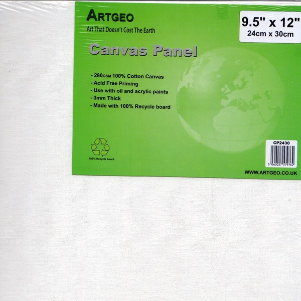 CANVAS ART BOARD Panel 9.5 x 12 ins for Acrylic and Oil Paint Painting, New and Sealed
