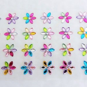 FLOWER GEM Self-Adhesive Rhinestone Topper Sticker Sheet for Cardmaking and Scrapbooking Sparkle